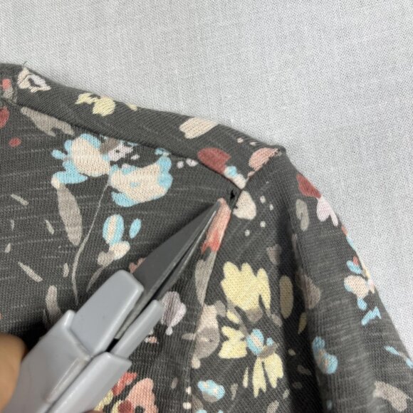 Pure Jill Tunic Womens Large Tall Asymmetric Floral Organic Cotton - Picture 8 of 8